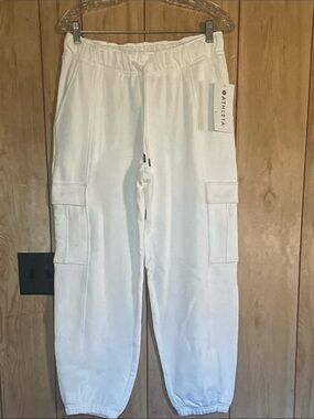 Athleta White Utility Cargo Sweatpants